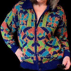 Vintage Multi-Color Cardigan - Size XL